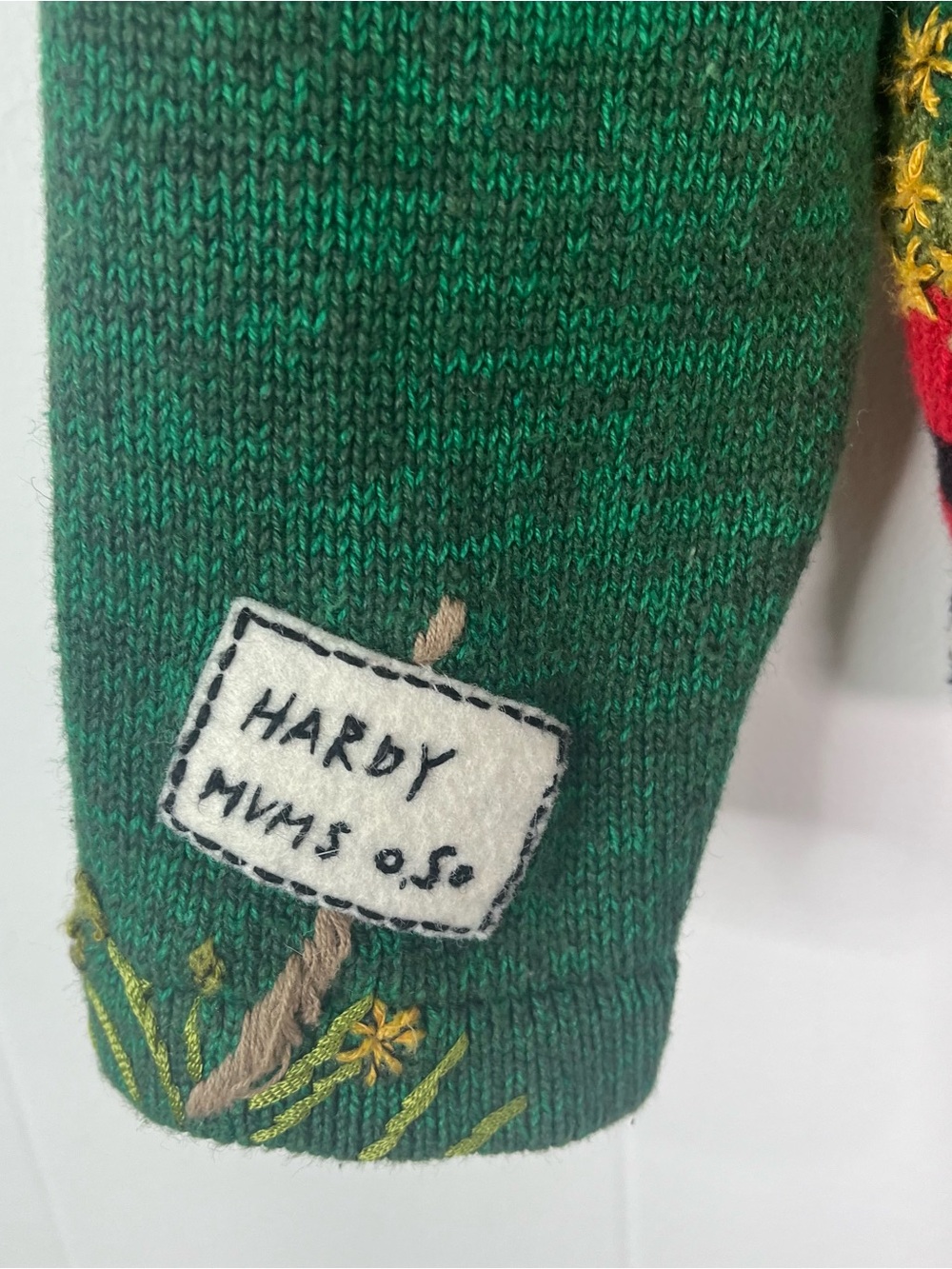 Vintage 1999 Susan Bristol Farm Garden 3D Embroidered Cardigan Sweater M - Picture 2 of 8
